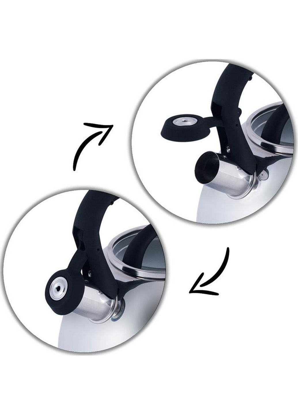 Чайник Whistling Kettle 2.7л зі свистком та скляною кришкою Ø20х23 см Kamille (289367248)