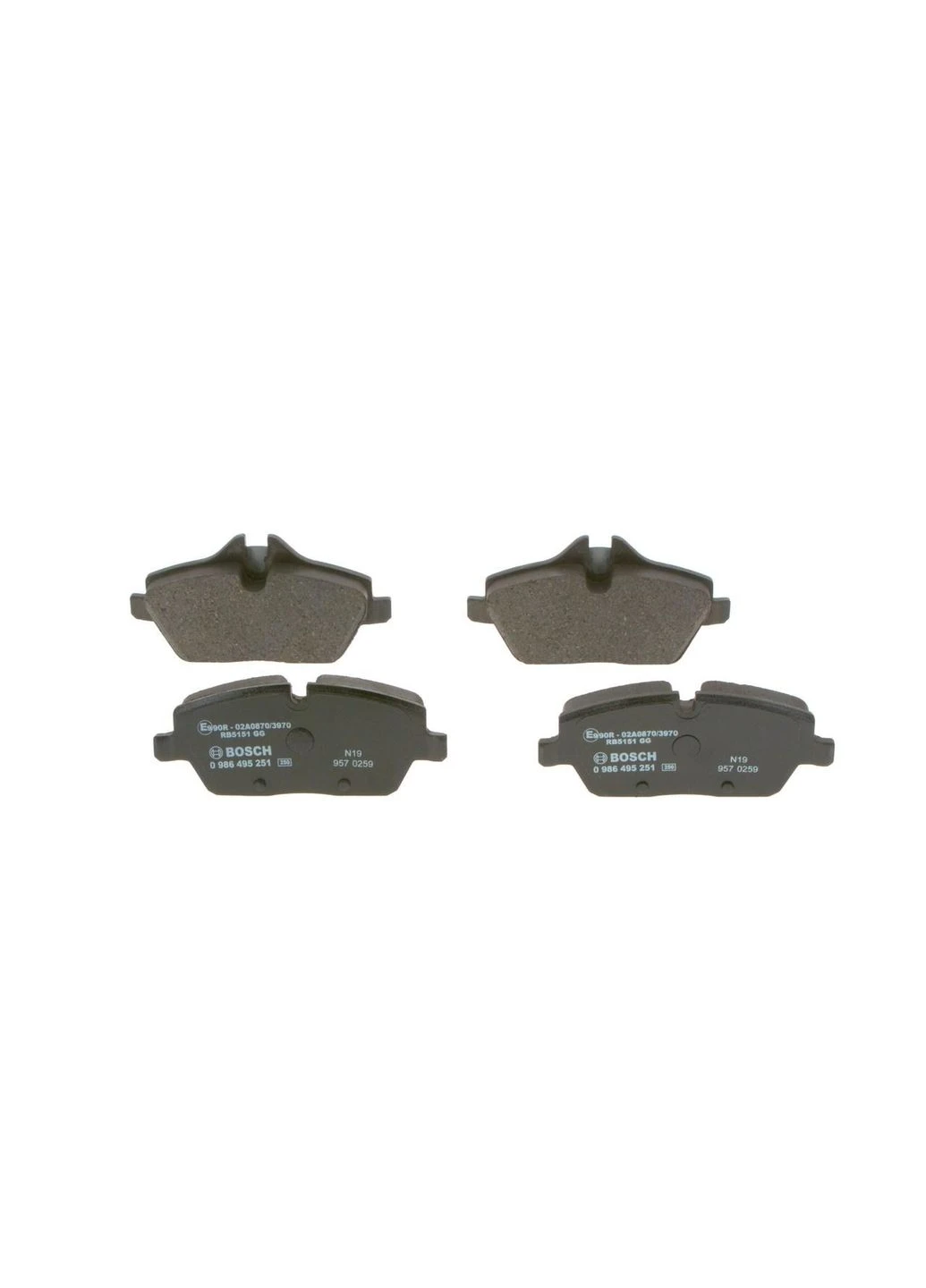 Колодки тормозные дисковые ПЕРЕДН BMW 1 (E87) 116 I 2004.06-2011.06 BO 0986495251 Bosch (381928520)