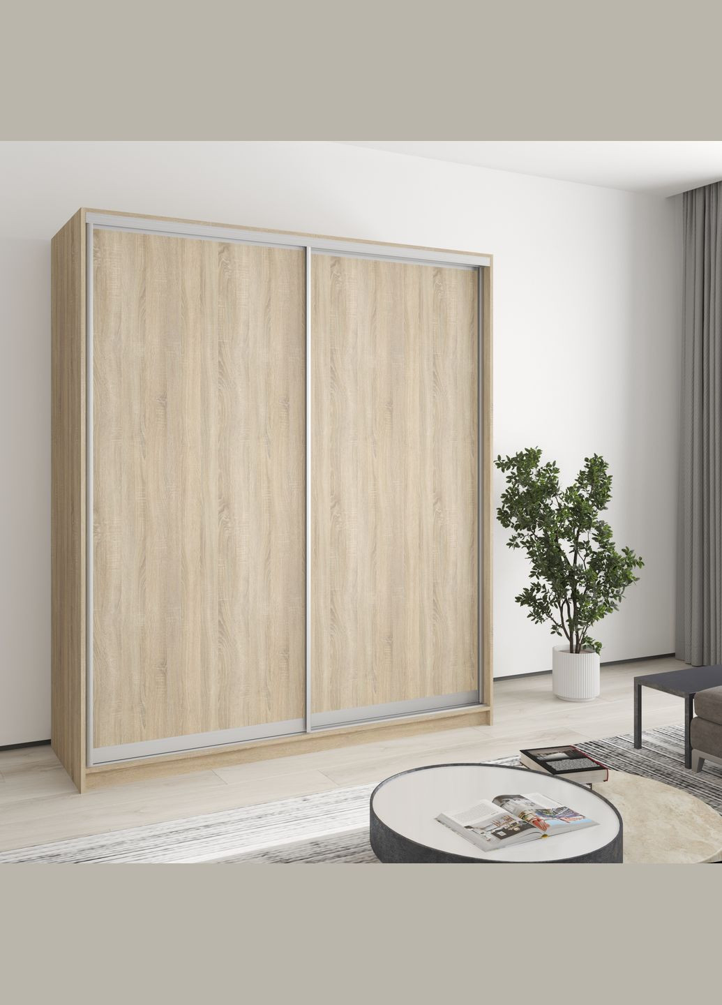 Шафа-купе дводверна Уні AL 2ДСП 180x45x210 см (MBS-2580) MebelStar (346289204)