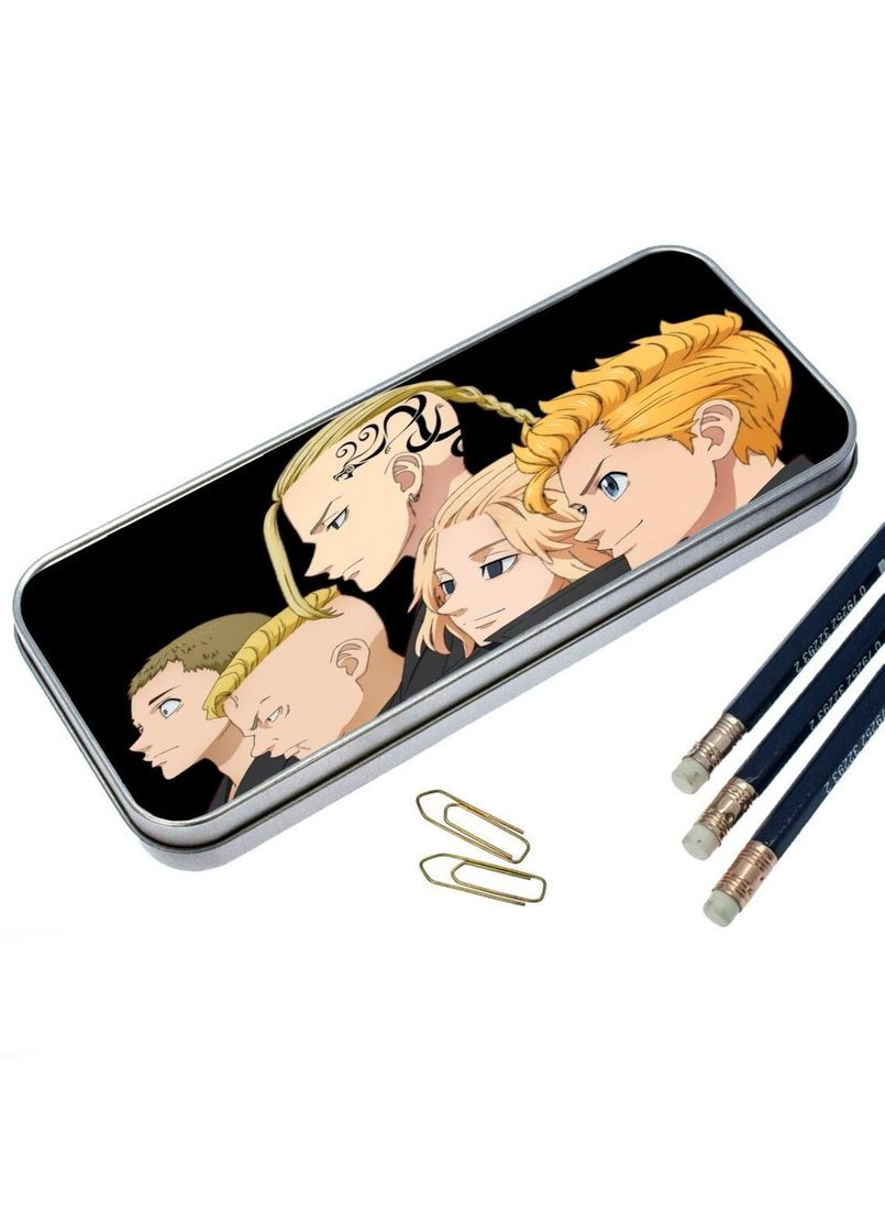 Пенал шкільний для хлопчика та дівчинки металевий Токійські месники #008 7*18 см Silver No Brand (309156537)