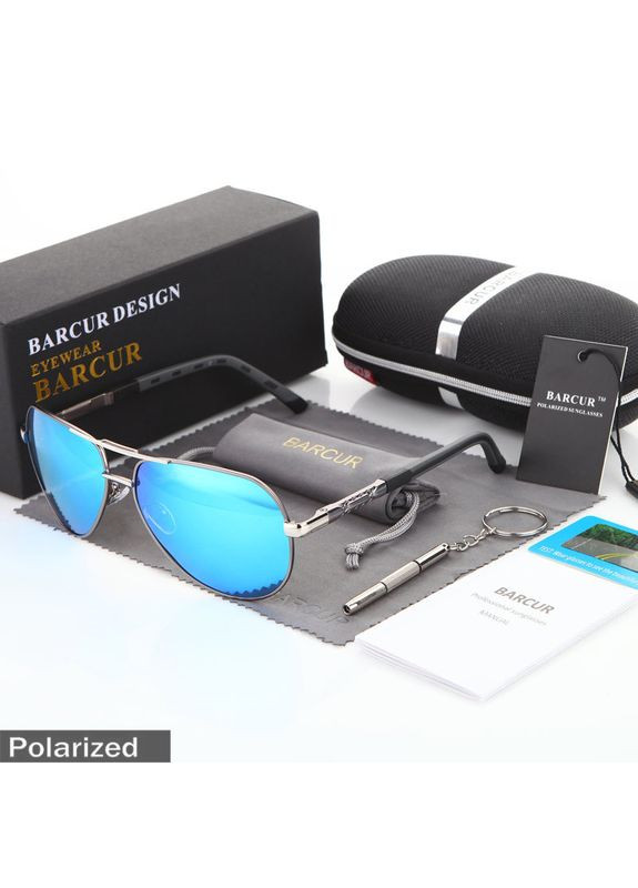 Солнцезащитные очки поляризационные BC87252 капля, silver BARCUR (373018508)