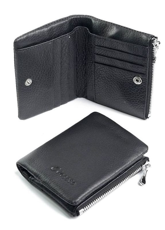 Жіночий шкіряний гаманець чорний No Brand (294629446)