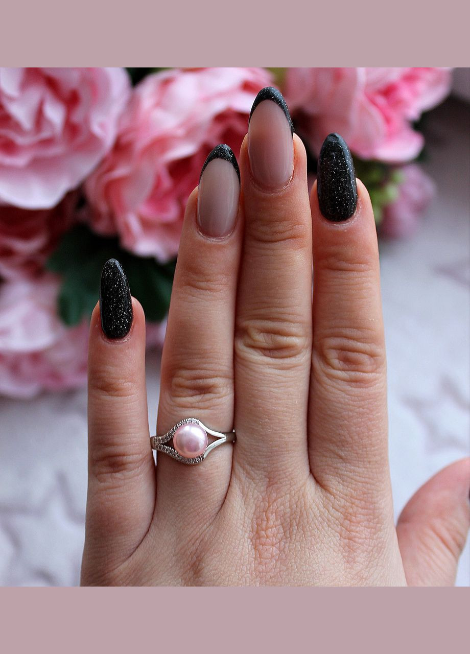Жіноче кільце з рожевими перлами з неіржавкої сталі, колір срібло, розмір 18 No Brand (311222584)