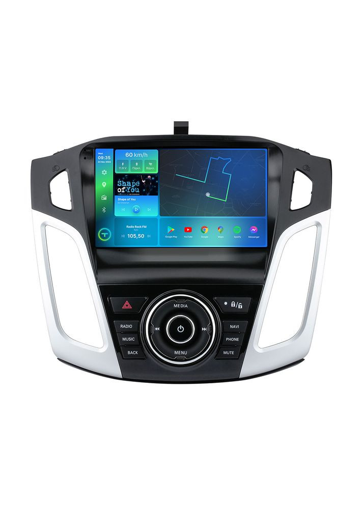 Штатная магнитола Ford Focus 1217 чорна/сіра з кнопками F9332 4G Carplay DSP Torssen (275804431)