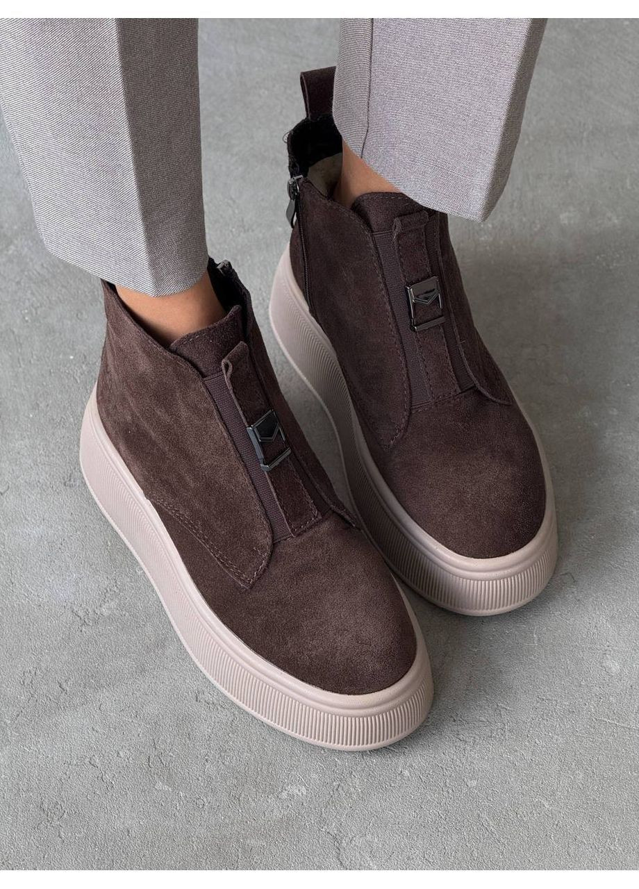 Зимние зимние ботинки No Brand из натуральной замши