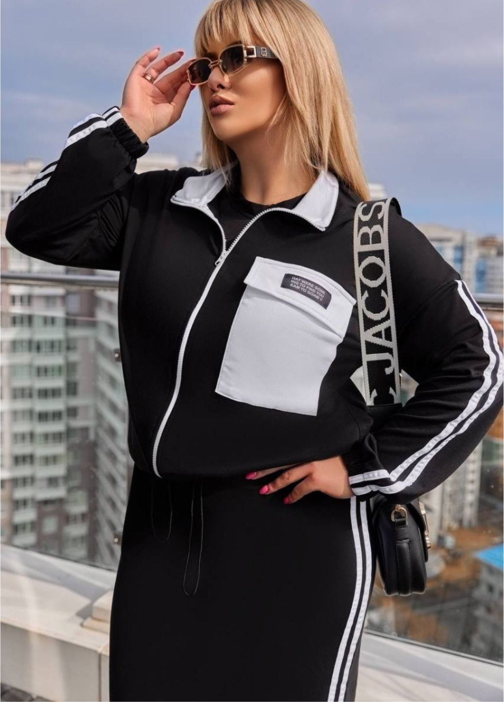 Костюм-двойка с лампасами: платье + блузка Tik-Tak (341736123)