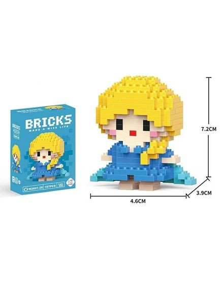 Дитячий 3D конструктор / пазл "Принцеса Ельза" Крижане серце розвиваючий висотою 7.2 см Bricks (370802627)