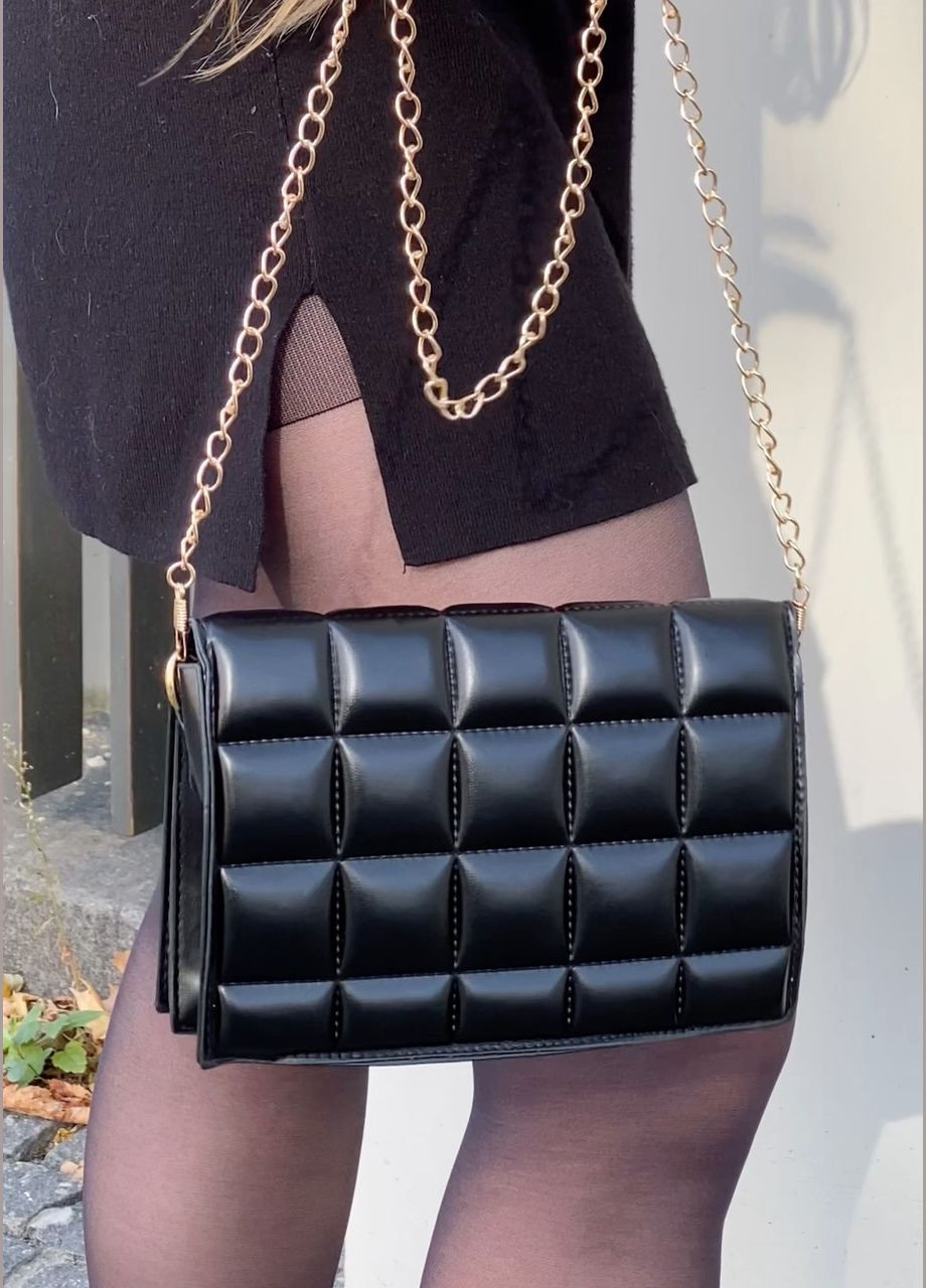 Жіноча маленька класична сумка клатч на ланцюжку чорна No Brand (285104090)