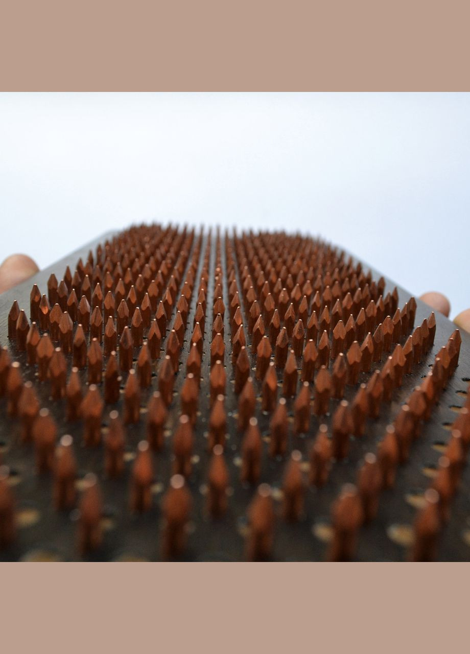 Доска Садху (медь) "Хранитель", доска с медными гвоздями для йоги, шаг 10мм. Доска для стоянки на гвоздях. No Brand (301482721)