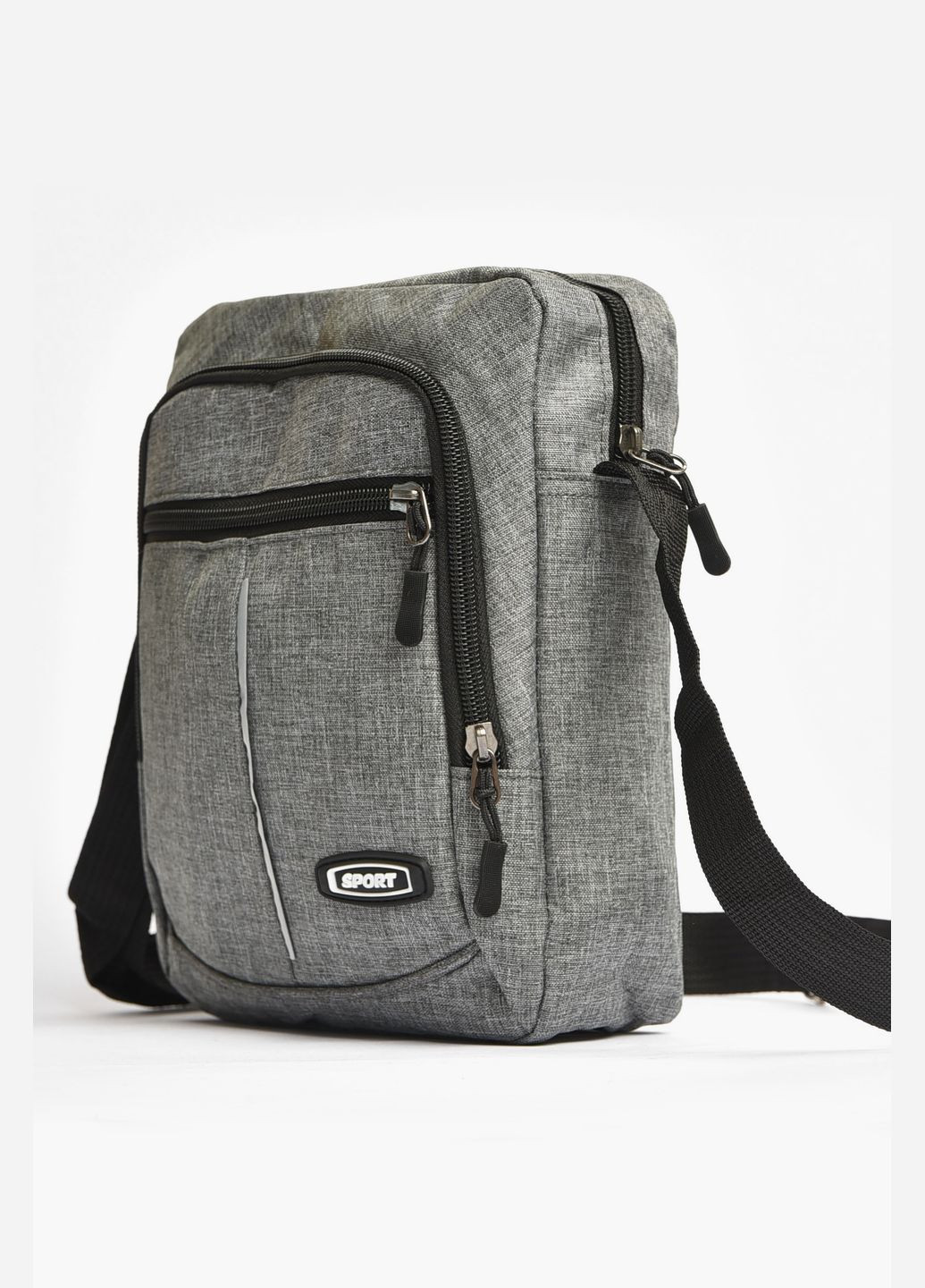 Сумка мужская через плечо текстиль серого цвета Let's Shop (336147673)