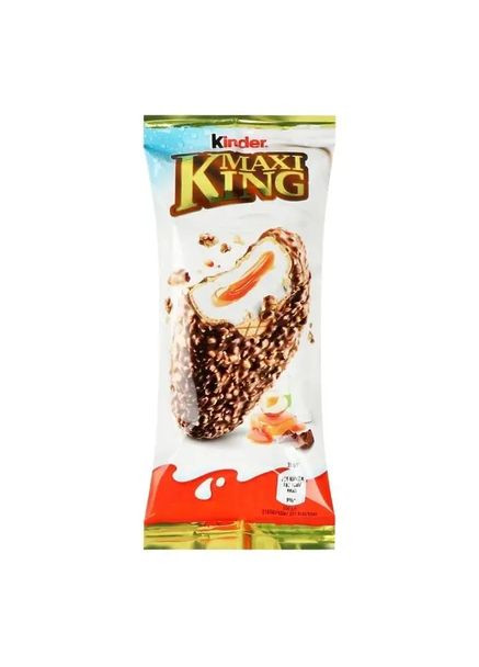 Вафли Maxi King с молочно-карамельной начинкой в молочном шоколаде и лесных орехах 35г Kinder (367832814)