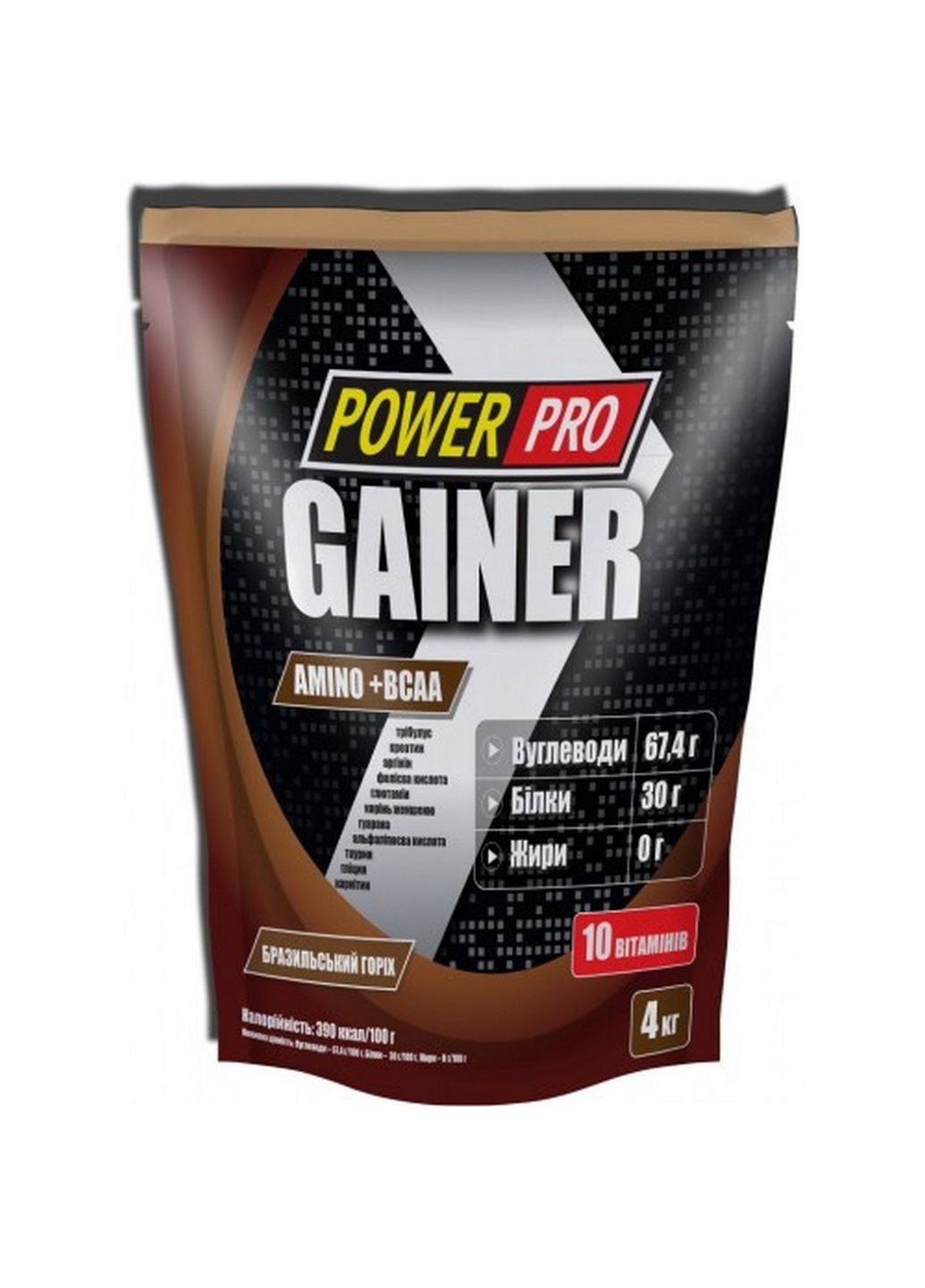 Гейнер Gainer, 4 кг Бразильський горіх Power Pro (293340624)