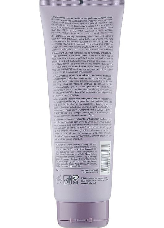 Маска для волосся відтінків блонд Blondesse Blonde Miracle Nectar 1000ml (843530-29078) Inebrya (368638123)