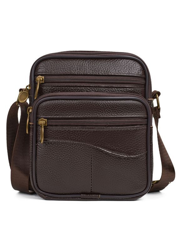 Барсетка чоловіча з натуральної шкіри маленька Qvant 028к - Коричнева Tiding Барсетка (366889854)