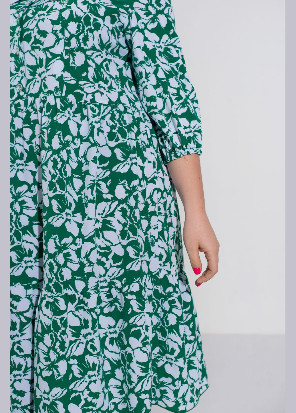 Зелена кежуал, повсякденний трендова сукня дзвін No Brand з квітковим принтом