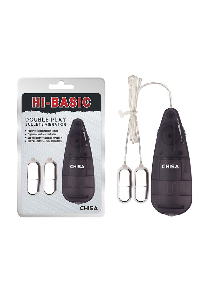 Вибропуля с пультом управления  Double Play Bullets Vibrator Hi-Basic Chisa (303905973)