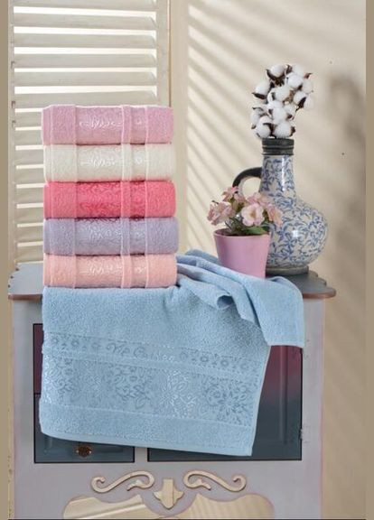 Набір рушників VIP Cotton — Eylul 50*90 (6 шт.) Cestepe комбінований