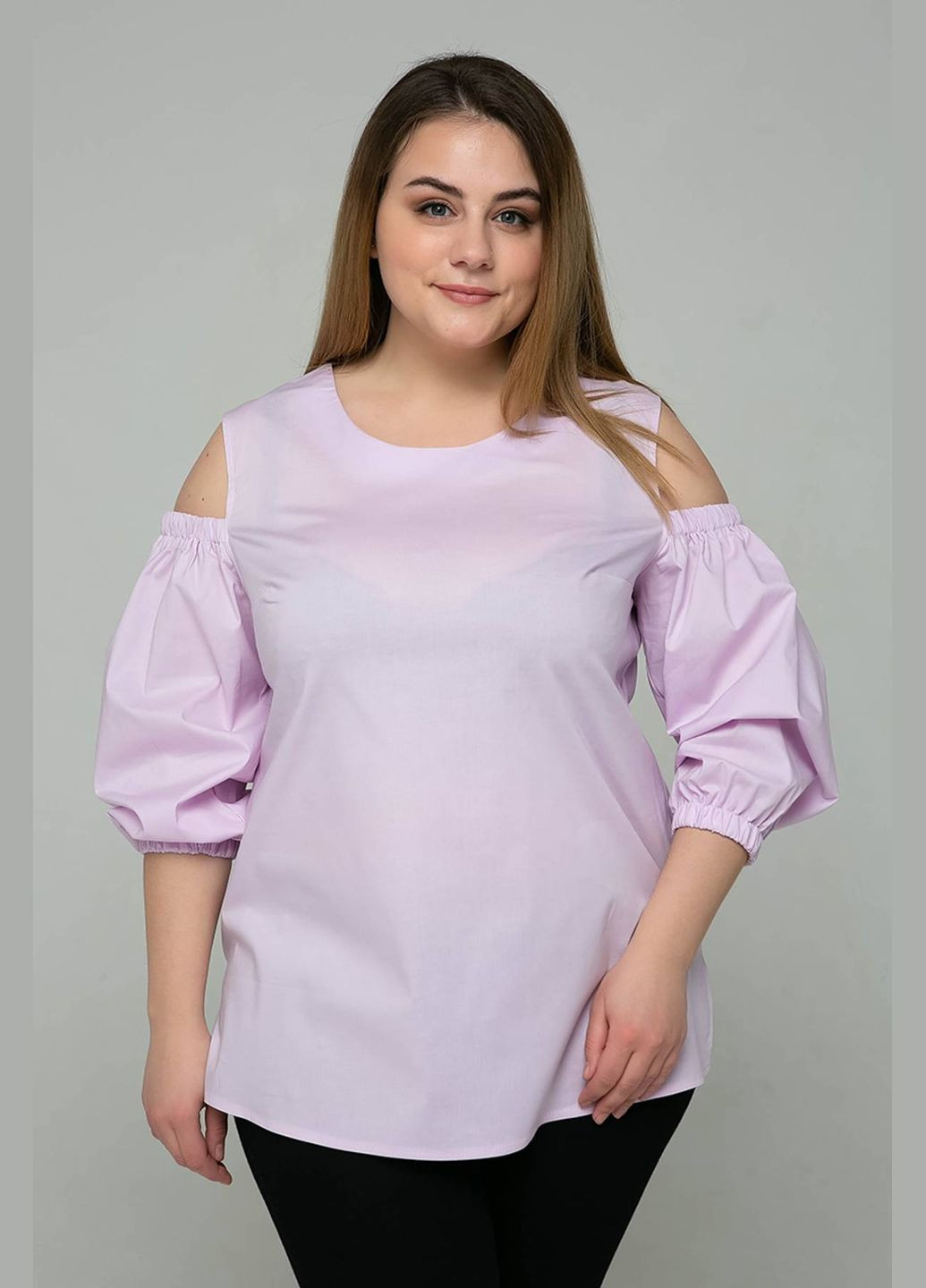 Сиреневая блуза с вырезами на плечах леся сиреневая 54 Tatiana