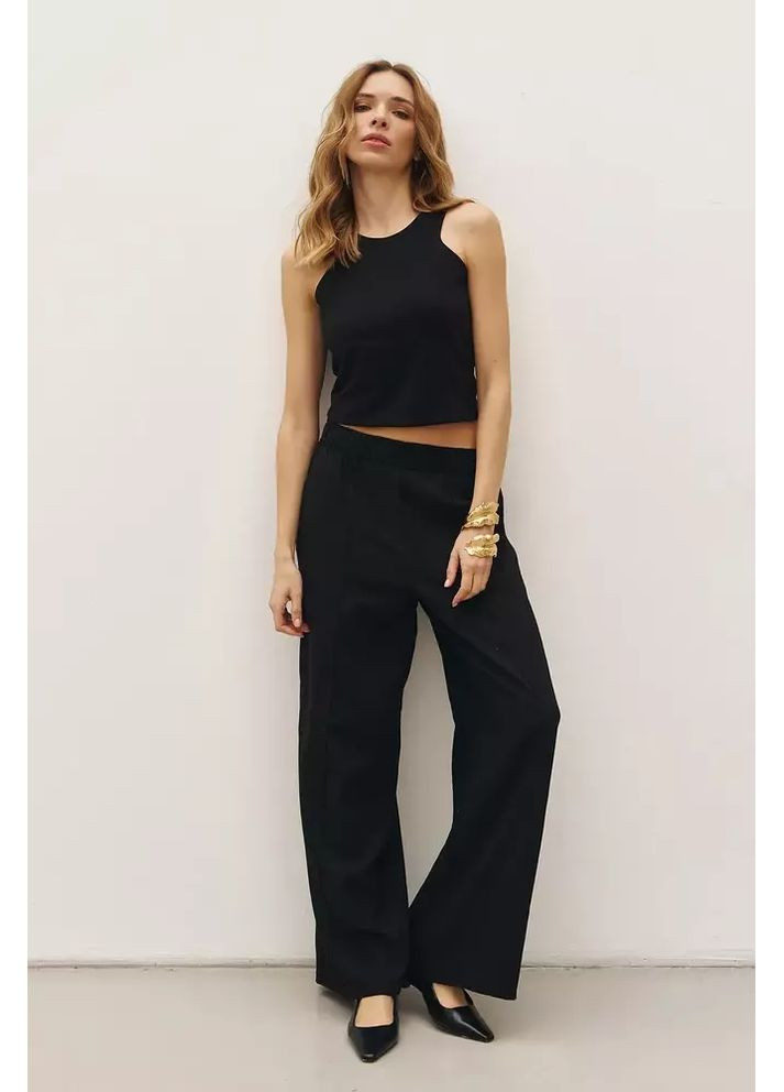 Женские брюки льняные широкие со стрелками MKRM4261-3 Rica Mare (360545306)