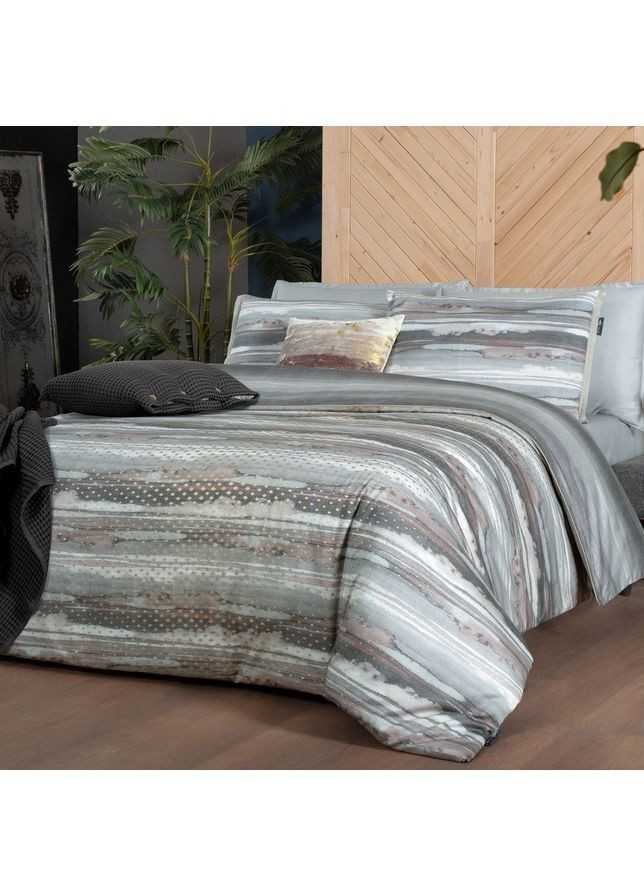 Постільна білизна Juno gri сатин делюкс 300ТС євро Sarev (367073116)