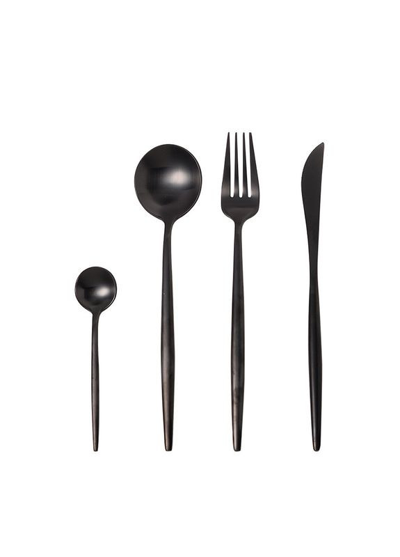 Вилка столова чорного кольору з нержавійки. Прилади для ресторанів кафе та домашнього столу REMY-DECOR (293152667)