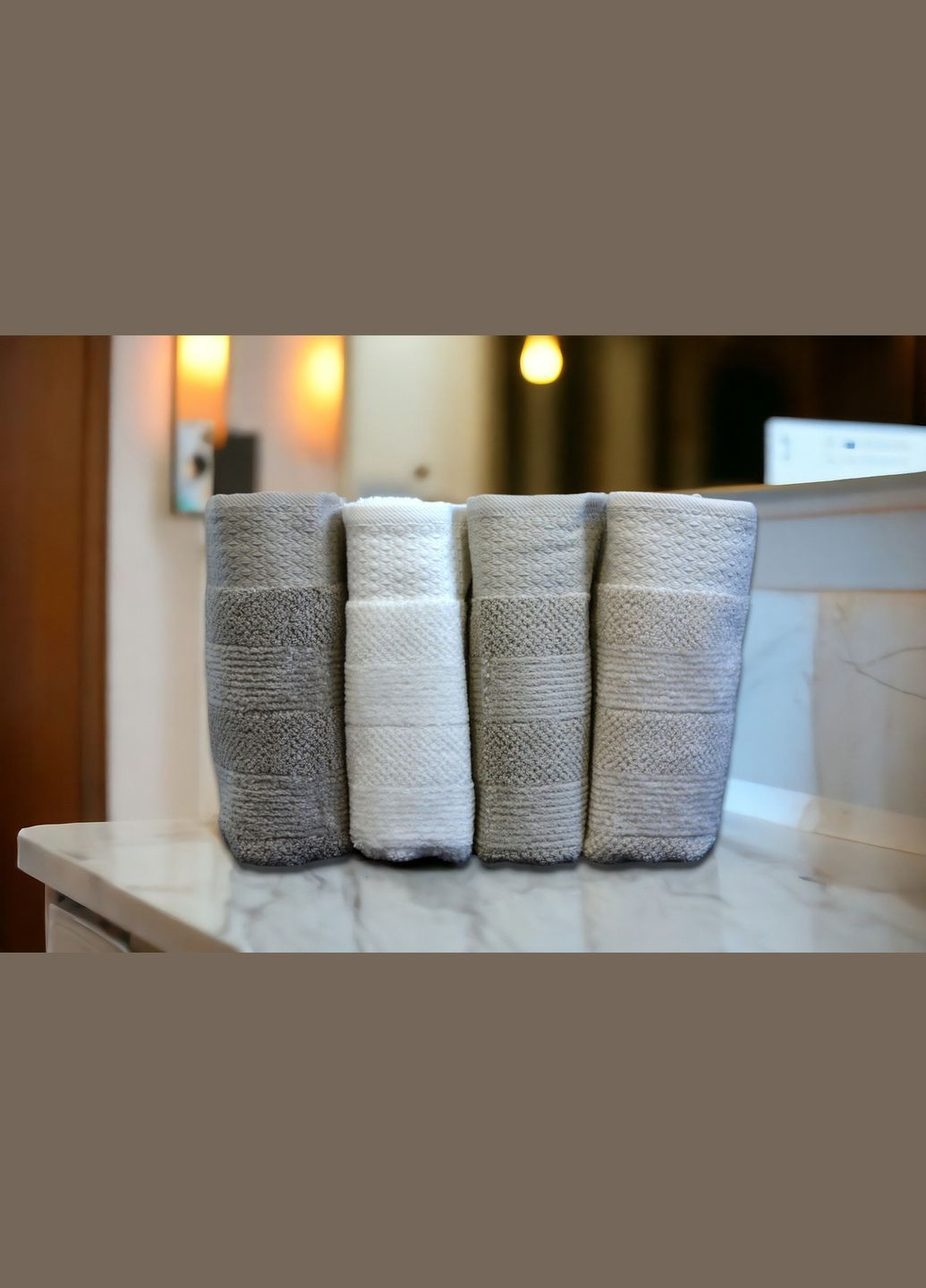 Набор полотенец 70х140 см Life, банные 4 шт. Pupilla комбинированный