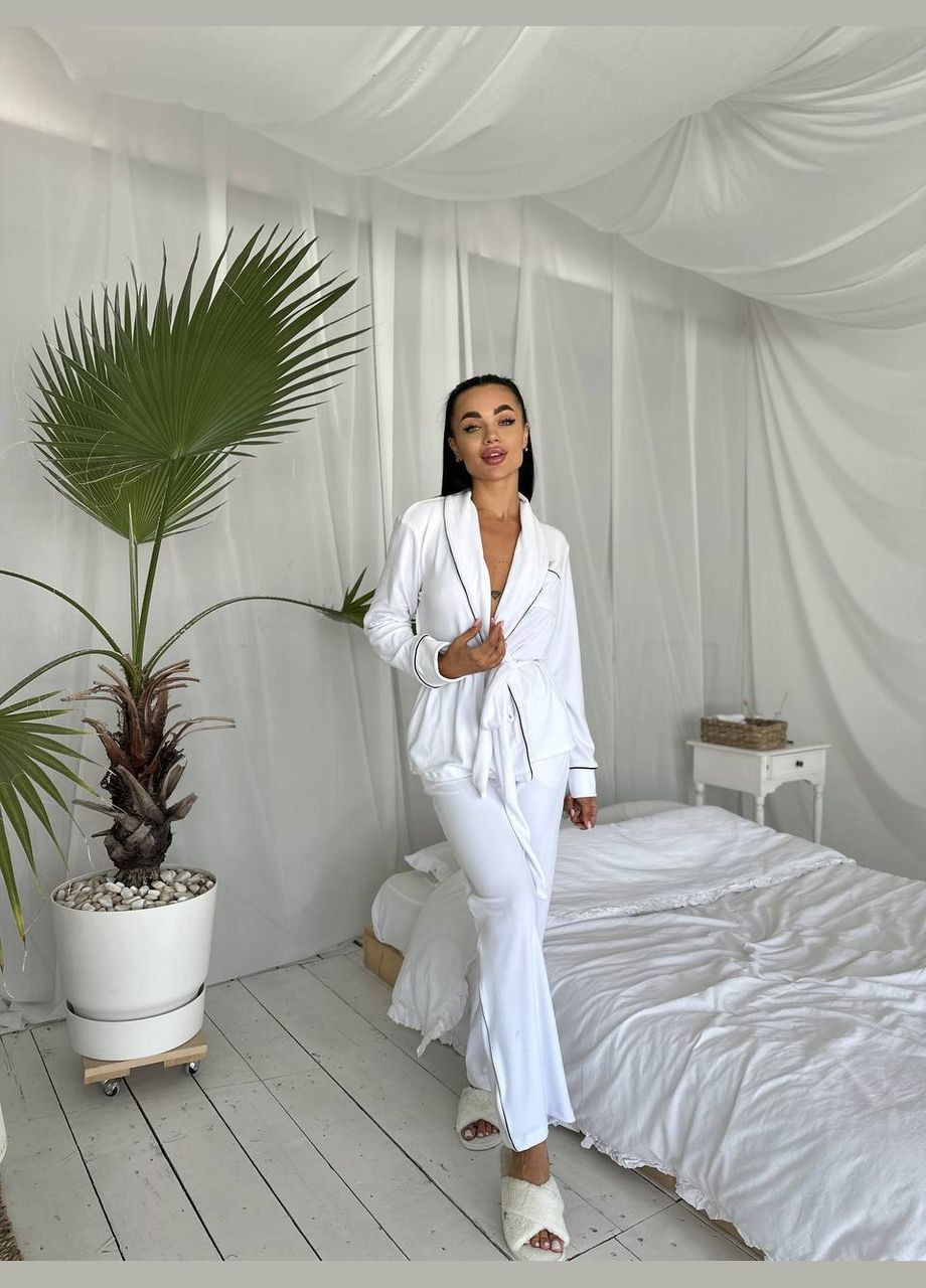 Белая всесезон пижама женская No Brand