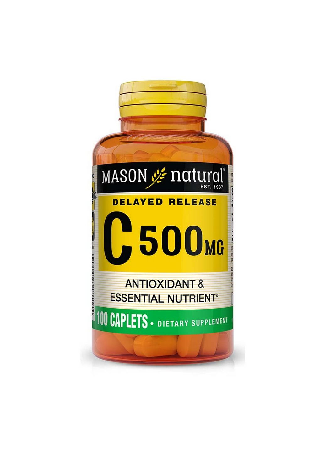 Витамины и минералы Vitamin C 500 mg Delayed Release, 100 каплет Mason Natural (293338392)