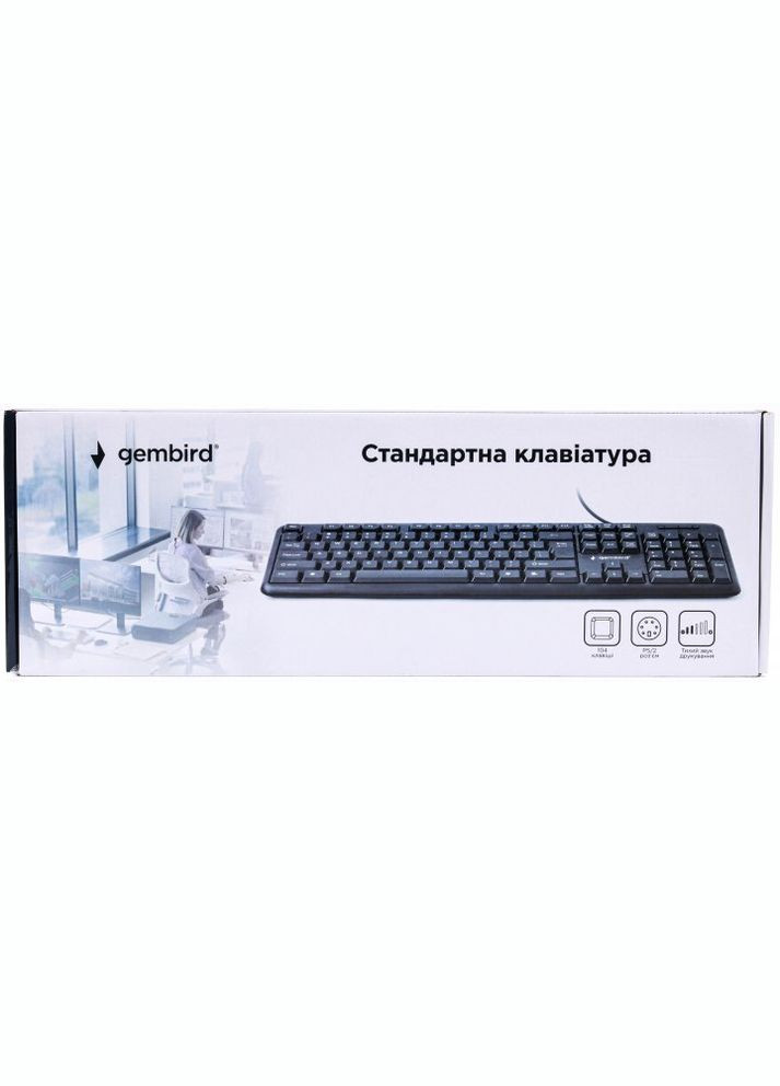 Клавіатура дротова KB-103-UA PS/2 Black Gembird (339083922)