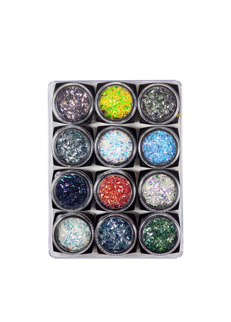 Декор для нігтів мерехтливі кристали 12 кольорів GC-82 No Brand (302728997)