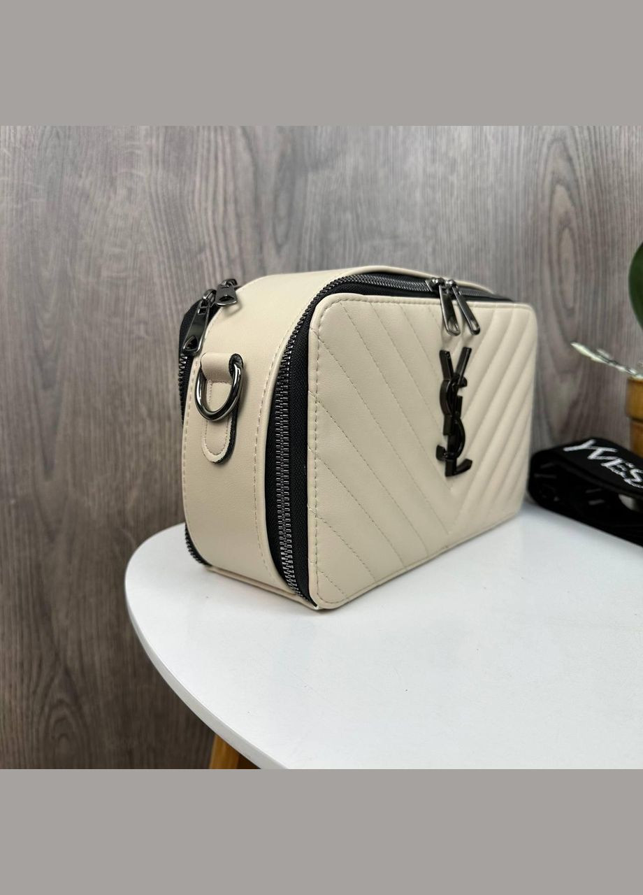 Стильная каркасная мини сумочка для девушек стеганая экокожа молочная (sku_1557Л) No Brand (330575597)