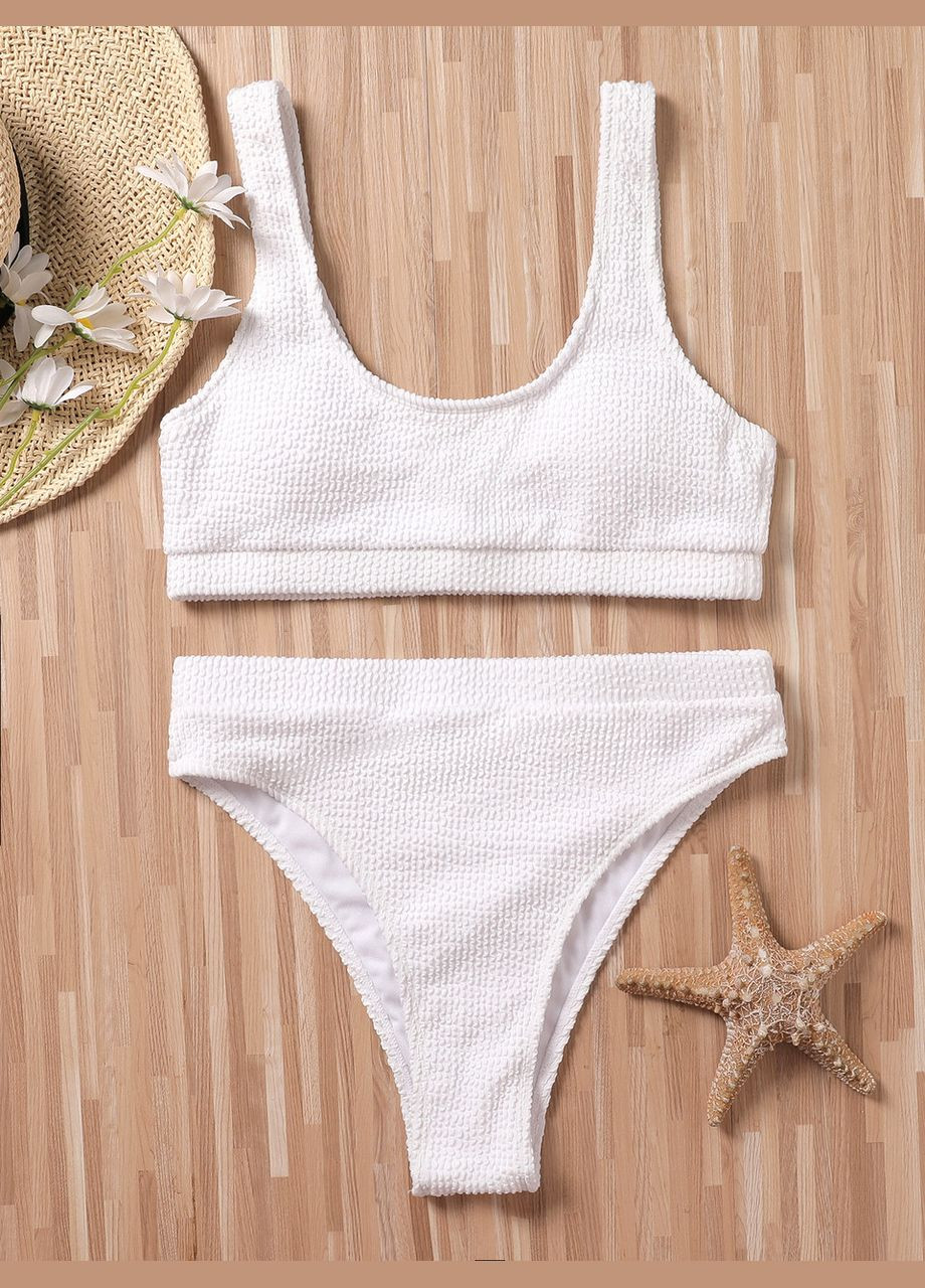 Білий демісезонний жіночий роздільний купальник жатка (арт.6049) No Brand