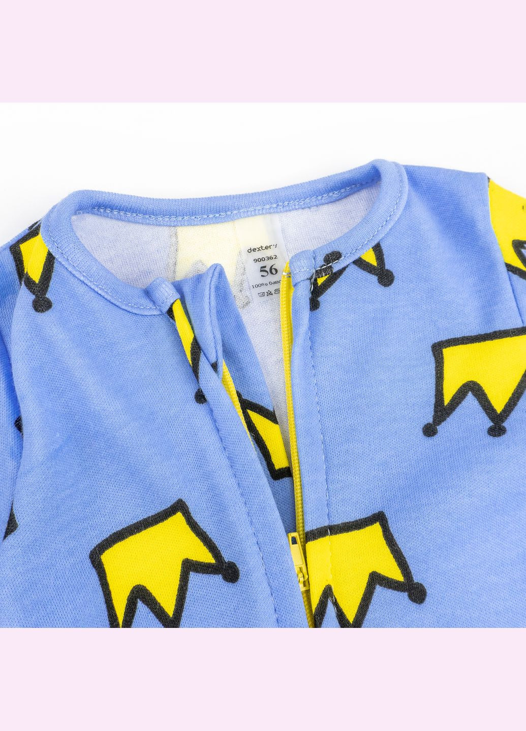 Чоловічок для немовлят на блискавці з коронами Crown Блакитний dexter's (317210612)