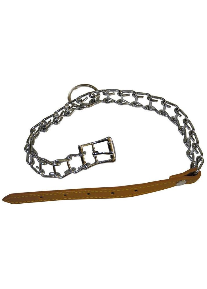 Ошейник для собак цепочка с кожаным ремешком (хромированная сталь) 50 см/2.5 мм C5AS0672 Croci (280916453)