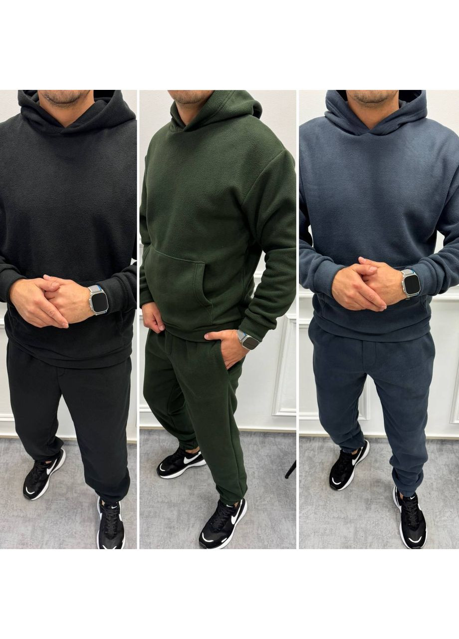 Оливковий (хакі) костюм чоловічий полар двосторонній фліс дуже теплий,штани та кофта Україна