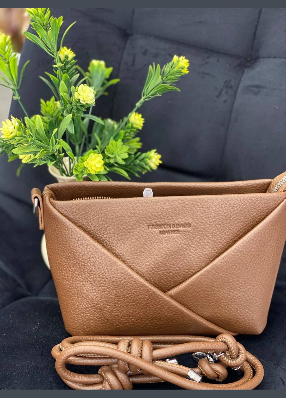 Жіноча сумка з пористої еко-шкіри кавового кольору 32151 Fashion (338187840)