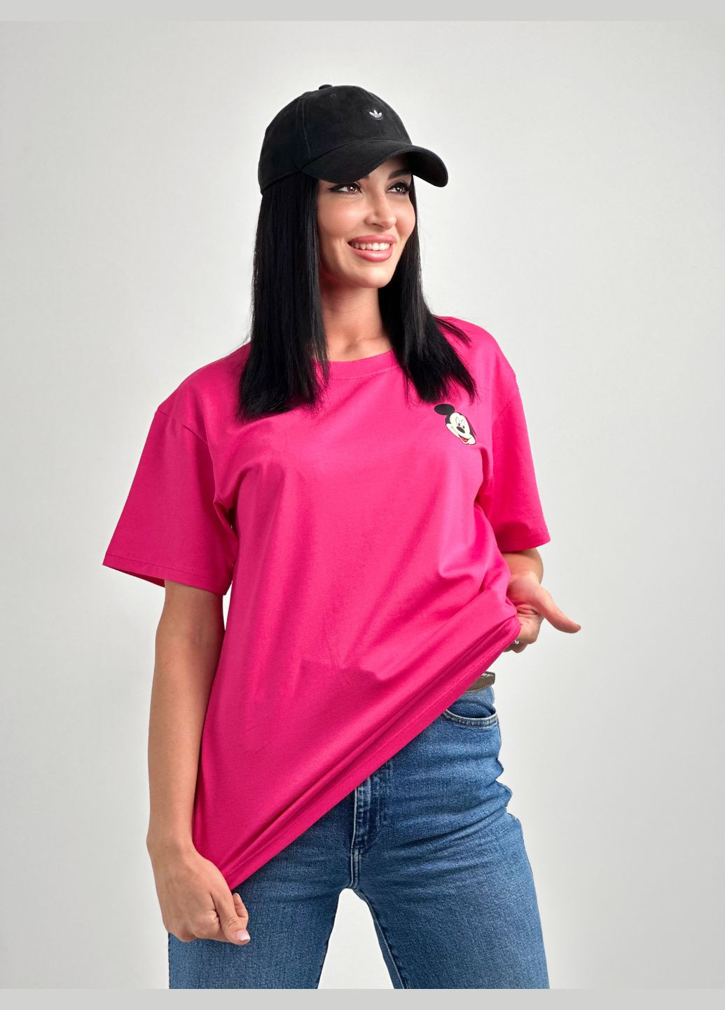 Малинова літня жіноча футболка з принтом Fashion Girl Disney