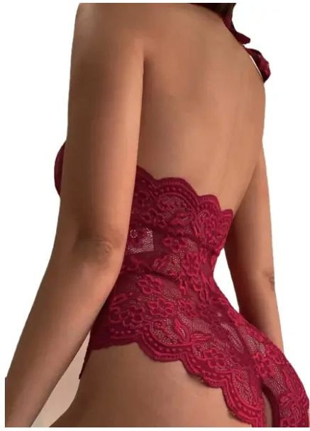 Кружевный боди с доступом и эффектным вырезом спереди. Кружевной боди женский с открытой спиной China (360864070)