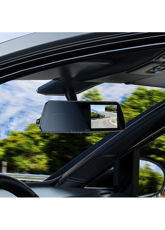 Відеореєстратор 4.5-inch rearview mirror driving recorder(dual-channel) (6942007616782) Hoco DV4 (372682483)