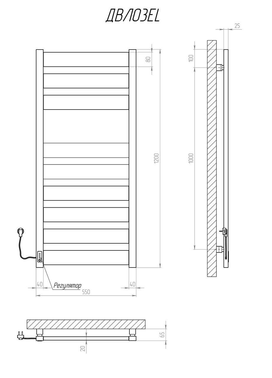 Полотенцесушитель Волс 1200х500 EL тайм. Kosser (346048939)