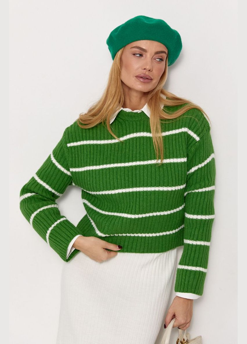 Жіночий в'язаний светр в смужку 74001 Lurex (315810430)