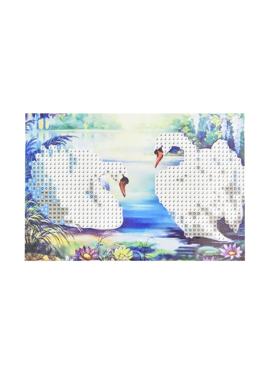 Алмазная мозаика для девочек 8+ Лебеди хлопчатобумажная для творчества 10x15 см без подрамника Strateg (362435183)