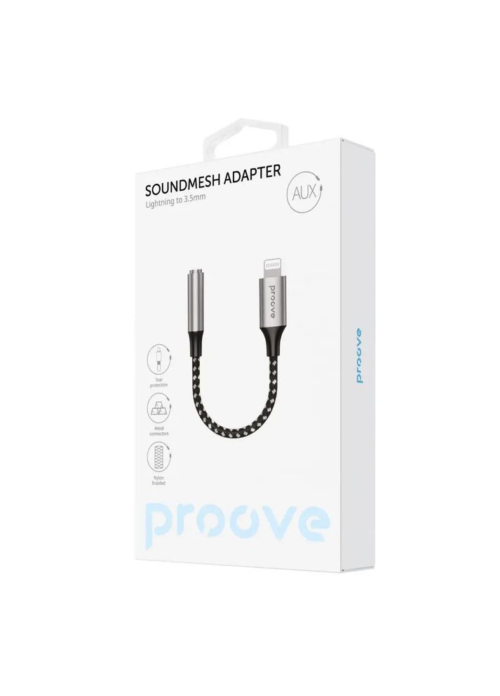 Кабель AUX SoundMesh Lightning to 3.5мм gray (ACSM00005101) Proove (360408470)
