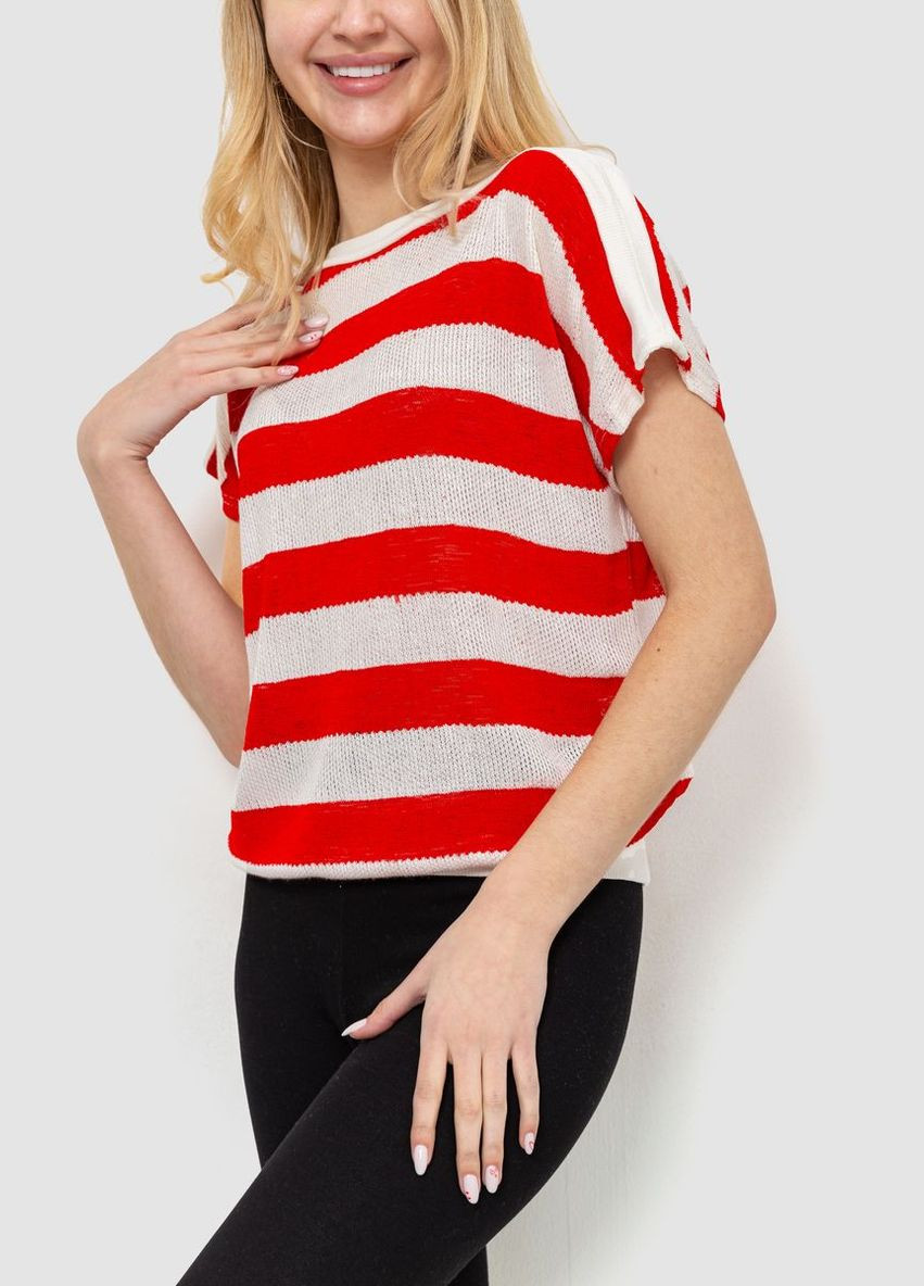 Кофта жіноча в смужку, колір червоно-білий, Ager (292131126)