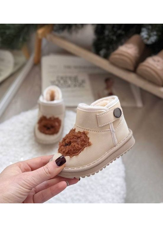 Цветные зимние зимние угги детские с мишкой 10962 No Brand