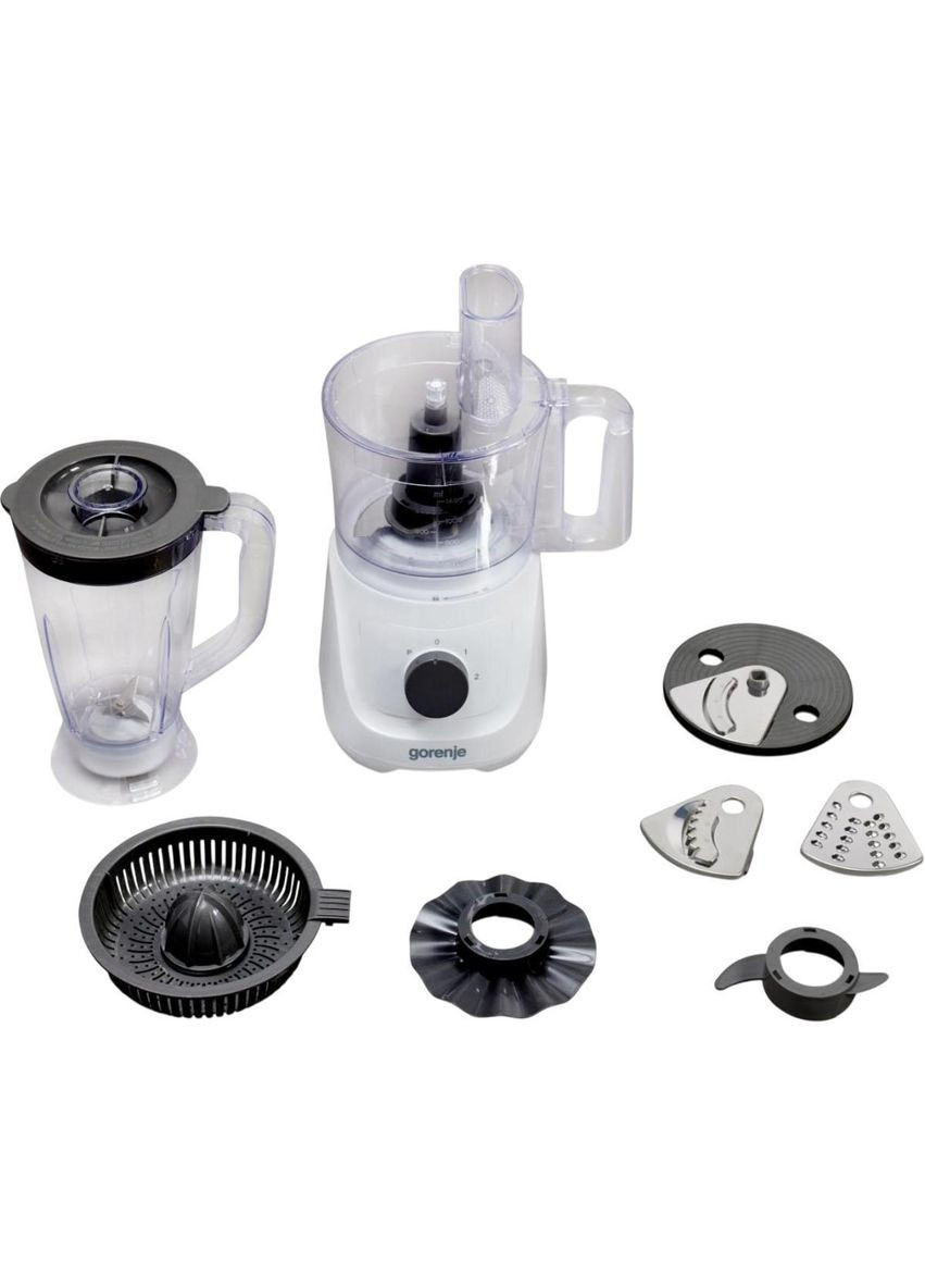 Кухонна машина 800Вт, чаша-пластик, корпус-метал/пластик, насадок-6, білий Gorenje (342113986)