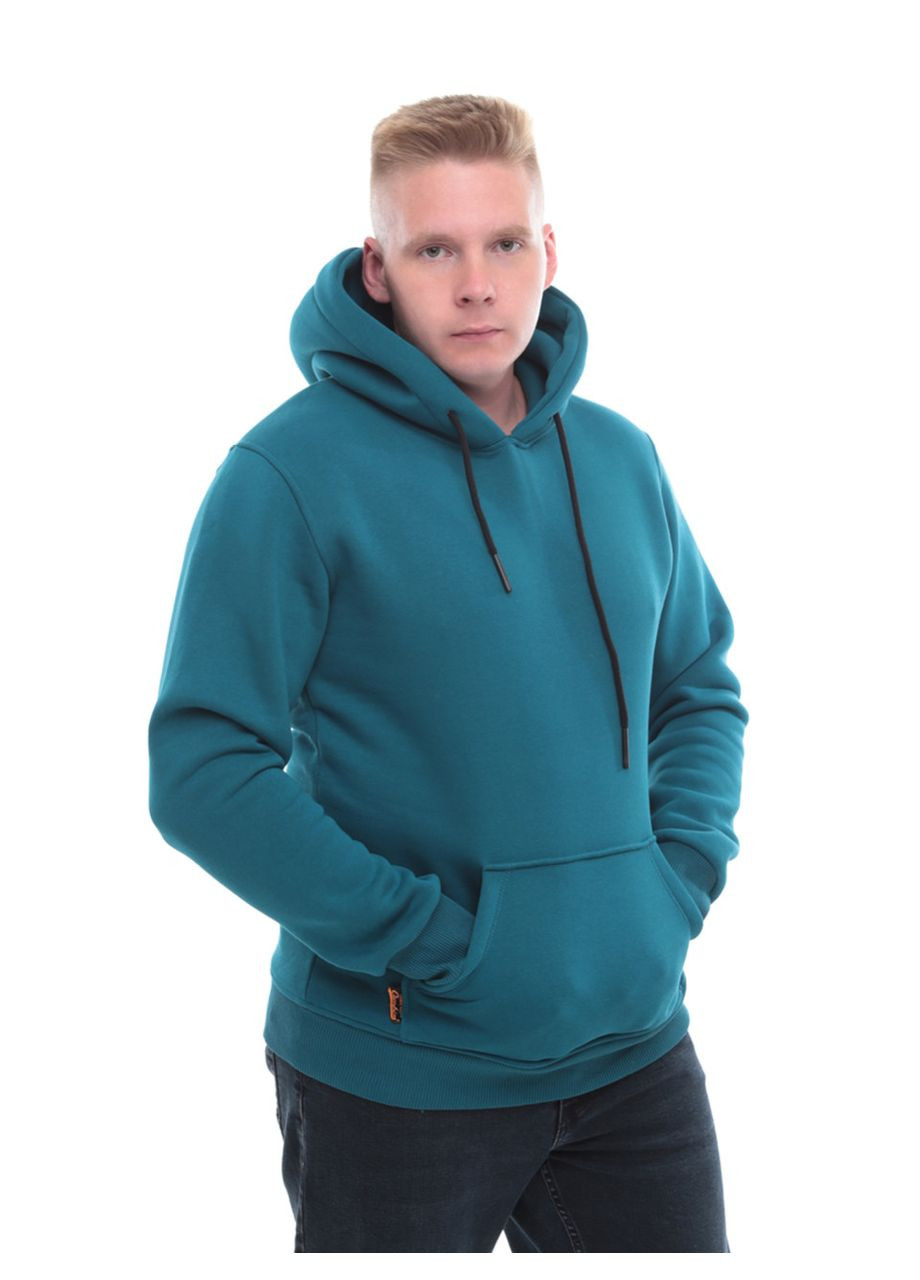 Худи мужские бирюзовые на флисе зимнее JEANSclub Пряма (304028337)