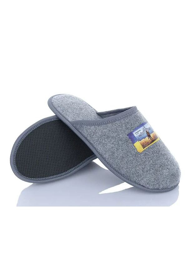 Серые домашние тапочки мужские серые закрытый носок марка Pago