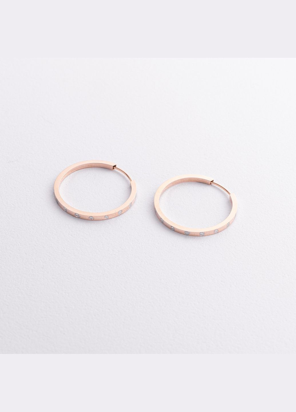 Сережки - кільця в червоному золоті с07412 Oniks (315478913)