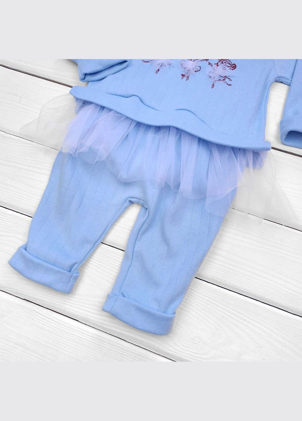 Голубой демисезонный кофта с вышивкой и штанишки dexter`s balerines dexter's